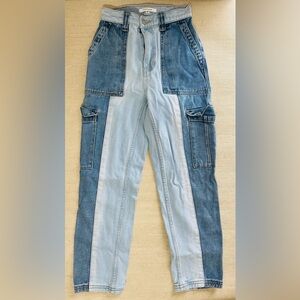 Pacsun two toned high rise cargo relaxed size 24 jeans